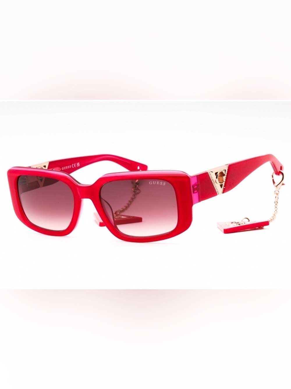 NEW Guess GU7891-72T Pink Rectangle 53mm Sunglasses